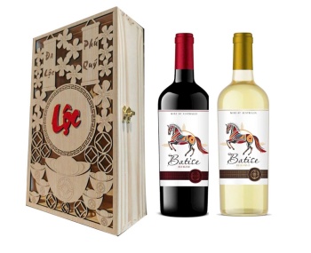 Set Quà Tặng Hộp Gỗ 2 Chai Vang Úc Batise