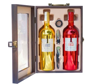 Set Quà Tặng Hộp Gỗ Mặt Kính Đôi 1933 Red+Gold