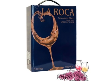 Rượu Vang trắng bịch Chile La Roca 3 lít