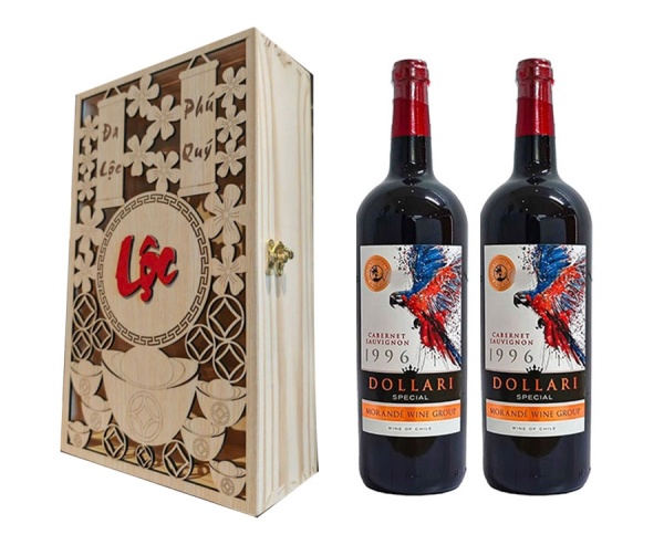 Set Quà Tặng Hộp Gỗ 2 Chai Vang Chile  Dollari Special Cabernet Sauvignon
