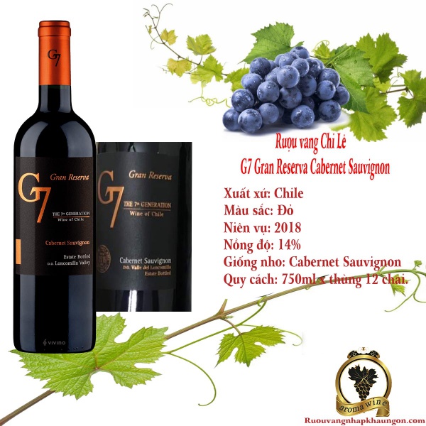 Rượu vang Chi Lê G7 Gran Reserva Cabernet Sauvignon