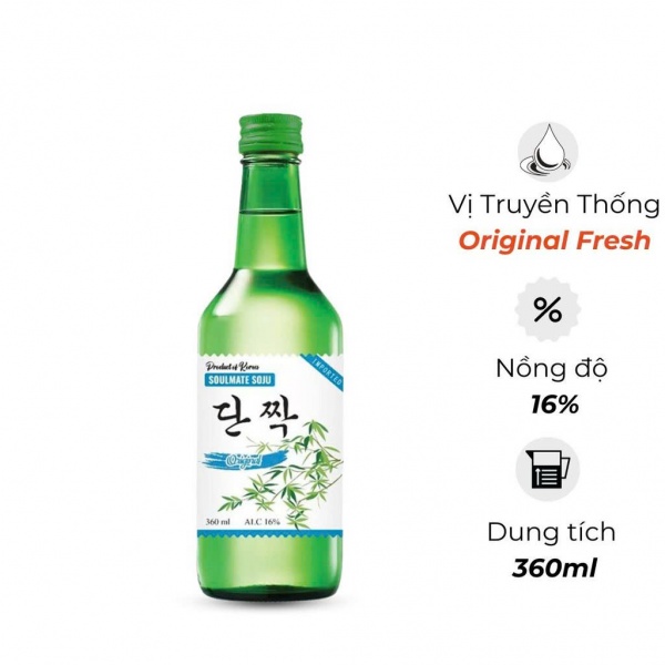 Rượu Soju Hàn Quốc Soulmate Original Fresh ( Vị Nguyên Bản)