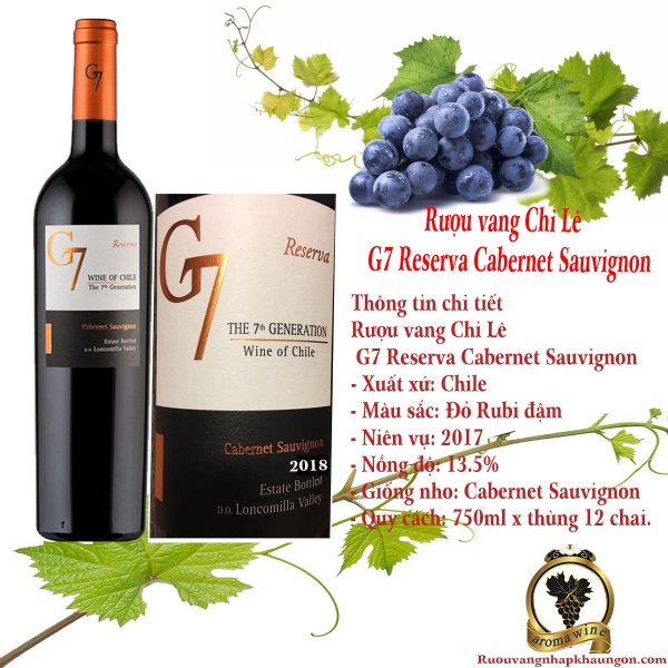 Rượu vang Chi Lê G7 Reserva Cabernet Sauvignon
