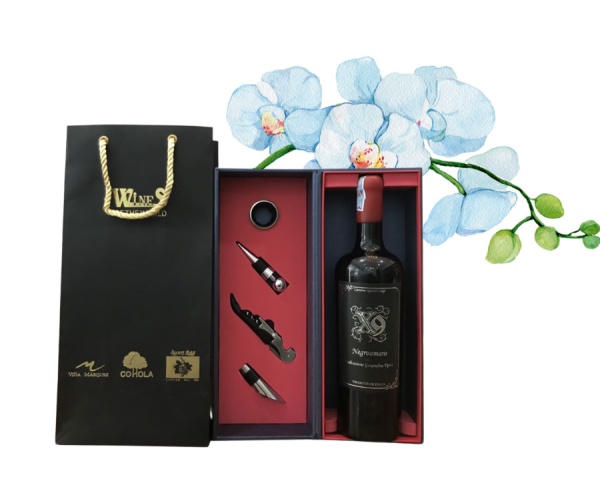 Quà tặng Rượu vang Ý X9 - Phần hộp đơn + phụ kiện + túi