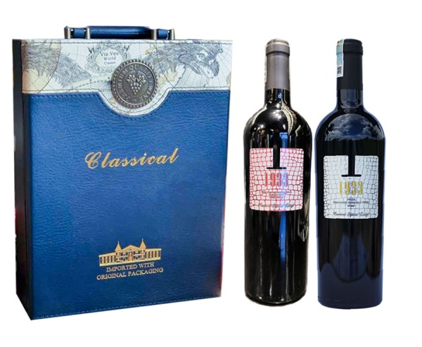 Rượu vang Ý 1933 Rosso - Hộp 2 chai + phụ kiện + túi xách